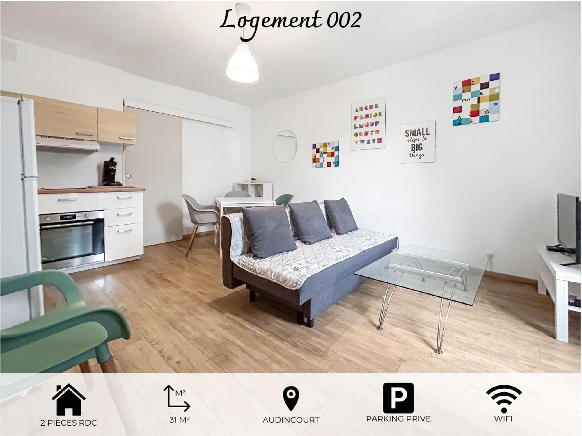002-T2 Cosy 2 A 4 Pers Lumineux Wifi & Parking Apartment Audincourt Exterior photo